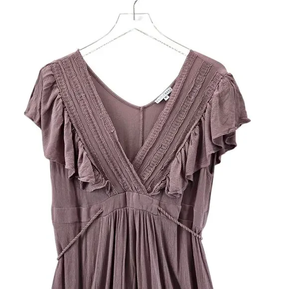 Baltic Born Jennifer Maxi Dress Womens XL Mauve Purple Pink Deep V-Neck - Picture 3 of 11